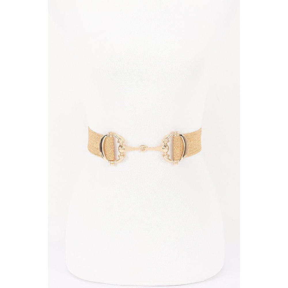 Boutique Horsebit Buckle Belt Women New‎ Woven Elastic Equestrian